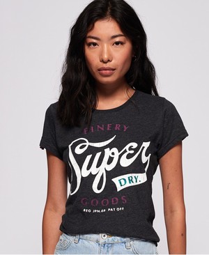 Superdry Finery Goods Női Pólók Fekete | KIPTO8314